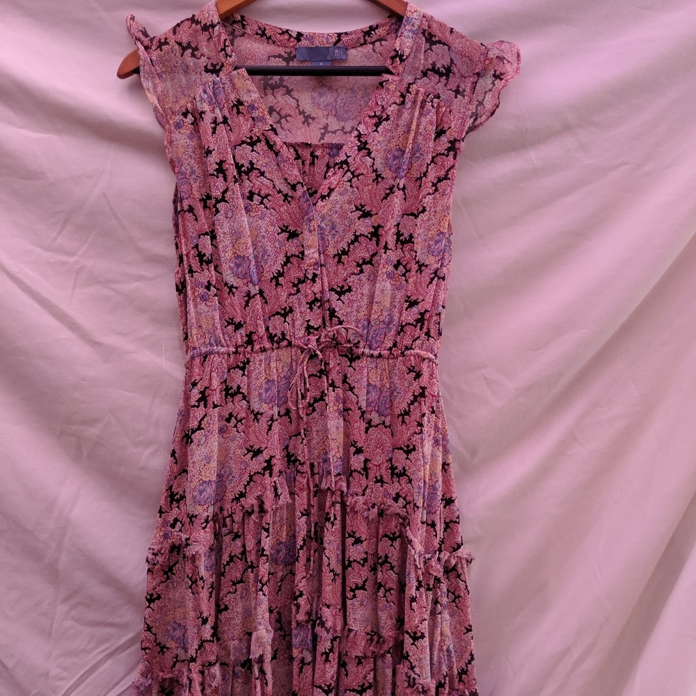 LIL | Red & Pink Paisley Ruffle Dress